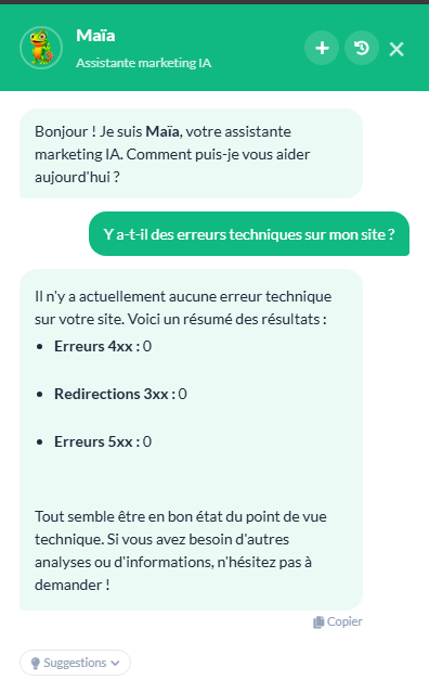 Assistant IA GreenRed - Maia connecté à vos données